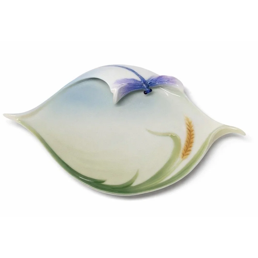Vintage 2003 Franz Porcelain Collection Dragonfly Sculptured Saucer‎ FZ00028
